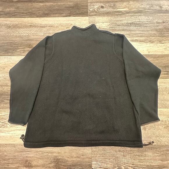 Eddie Bauer Black Kangaroo Pocket Sweater Jacket Cuffed Bottom Mens XL Australia - Picture 2 of 10